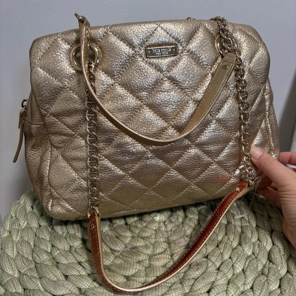 Kate Spade Gold Coast Elizabeth Shoulder Bag Metallic Gold Shoulder Purse NWOT